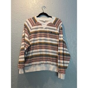 Salty Crew Mens Striped Terry Cloth Raglan Sweatshirt